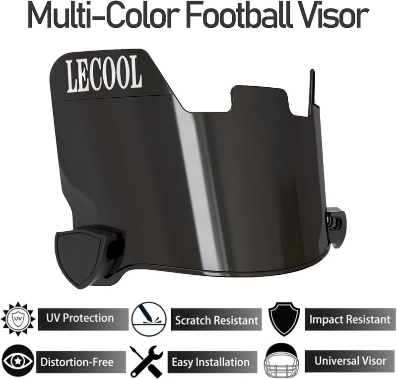 LeCool Multi-Color Football Visor,Enhance Your Game -Fits Adult & Youth Football Helmets - Image 2